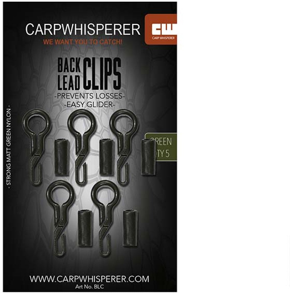 Carp Whisperer Back Lead Clips - 5pcs - KarperCentrale