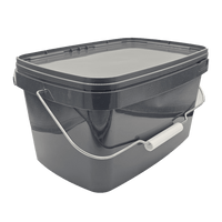 Seau gris - 5L - Avec poignée - Plastique recyclé