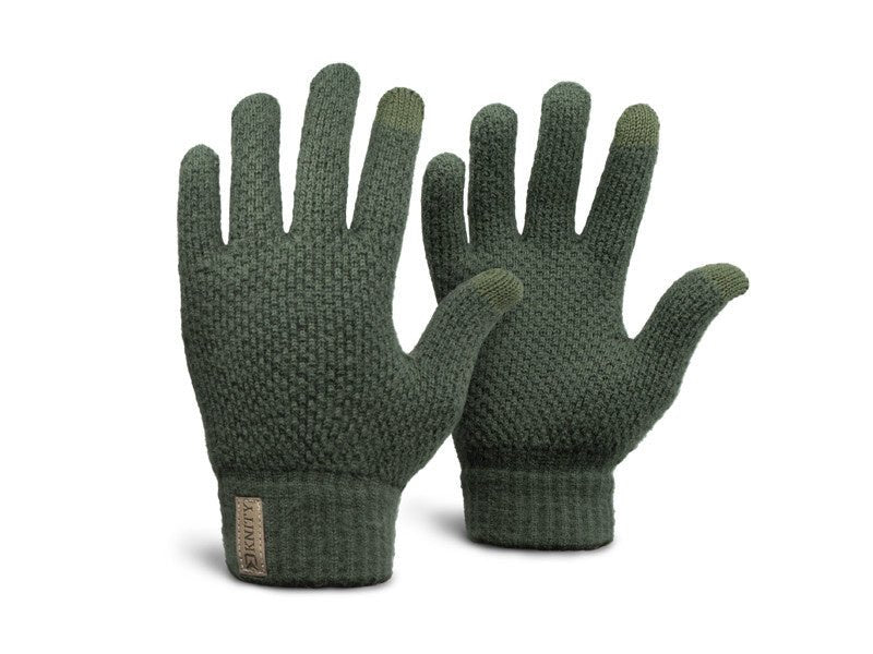 Gants KNITY - Tricotés - Unisexe - Vert - Écran tactile