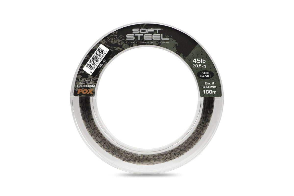 FOX Soft Steel Leader - Fleck Camo - Sterk & Duurzaam - KarperCentrale
