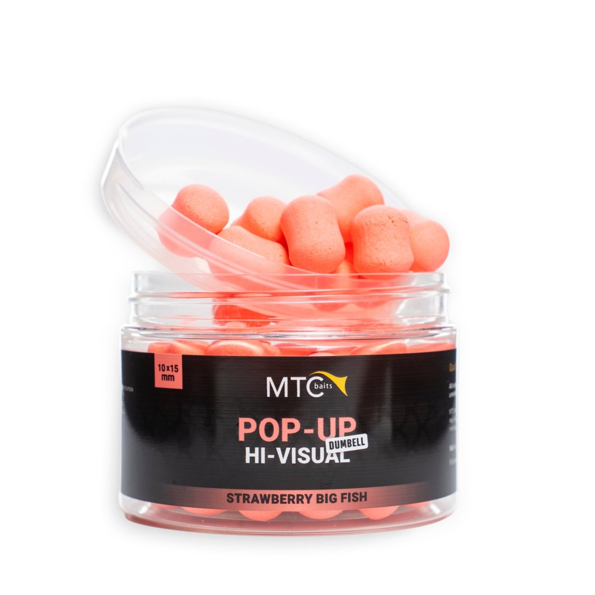 MTC Strawberry Big Fish - Hi - Visual Pop Ups - Dumbell - 10x15mm - KarperCentrale