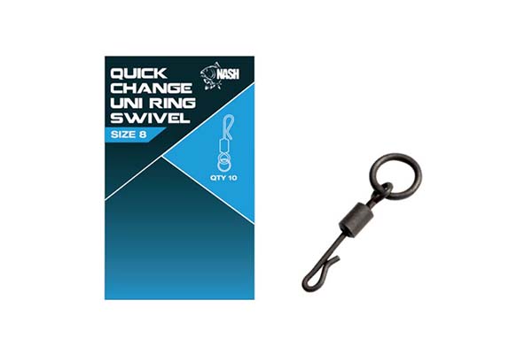 Nash Tackle Quick Change Ring Swivel Size 8 - KarperCentrale